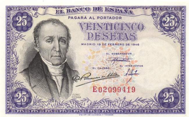 25 Pesetas 1946